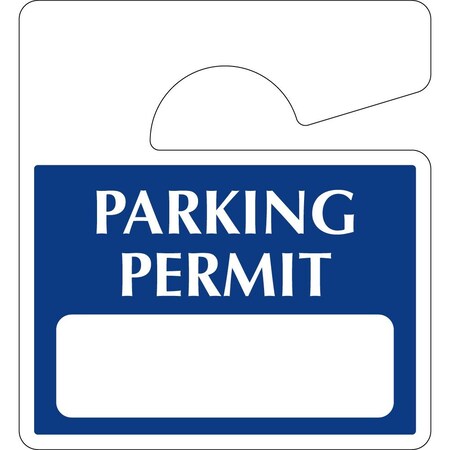 Lustre-Cal Heavy Duty Hanging Parking Permit Dark Blue 3in x 2.75in 55mil Plastic 1 Blank No Pad, 50PK 253812551Bd0000